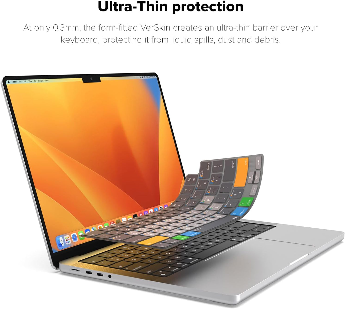 JCPal MacOS Shortcut Guide Keyboard Cover for Apple MacBook Pro 14 inch and MacBook Pro 16 inch (M1-M4 Models) and MacBook Air 13 inch and MacBook Air 15 inch (M2-M4 Models) (US-Layout)