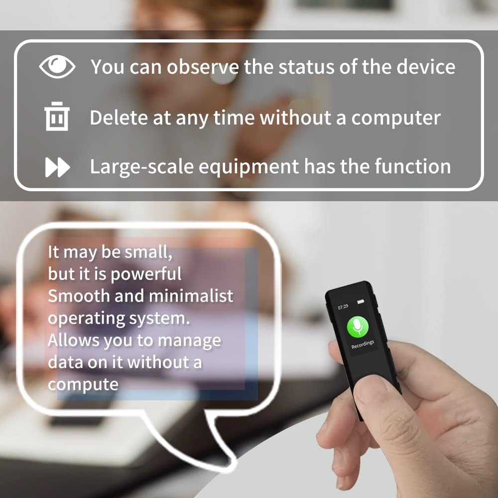 64GB Lavalier Recorder - Recording with Playback Digital Voice Recorder Ideal for Meetings/Lectures/Interviews Password Protected Portable Mini Recorder with USB, MP3 Audio Recording Device