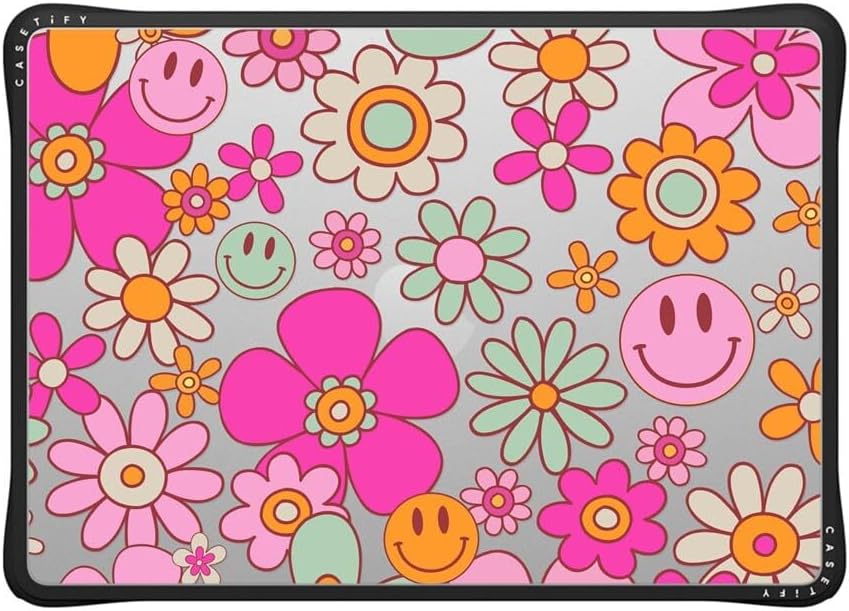 CASETiFY Impact MacBook Air 13.6" (M2-M4) Case [Cushioned Impact Corners/Scratch-Resistant/Anti-Slip Grip] - Groovy Clear - Clear Black