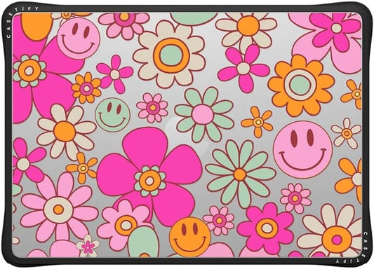 CASETiFY Impact MacBook Air 13.6" (M2-M4) Case [Cushioned Impact Corners/Scratch-Resistant/Anti-Slip Grip] - Groovy Clear - Clear Black