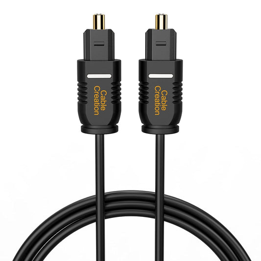 CableCreation Optical Digital Audio Cable 15FT, Thin Fiber Optic Toslink Gold Plated Optical S/PDIF Cord for Home Theater, Sound Bar, TV, PS4, Xbox, DVD/CD Player, Game Console& More, Black