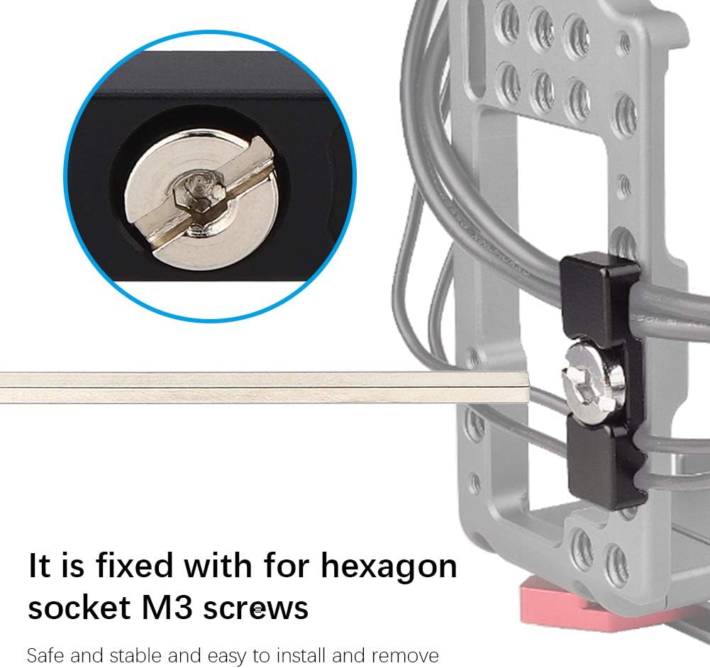 Camera Cage Cable Clamp - Portable Cage Fitting Wire Clip - Accessories Fixed Clip - 1/4 Inch Universal Lightweight Mounting