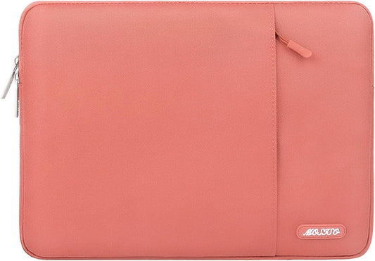 MOSISO Laptop Case 13 inch, 13 inch Laptop Sleeve Compatible with MacBook Air M4 M3 M2 M1 2025-2018 / Pro M2 M1 2025-2016, Polyester Vertical Computer Sleeve Bag with Pocket, Coral
