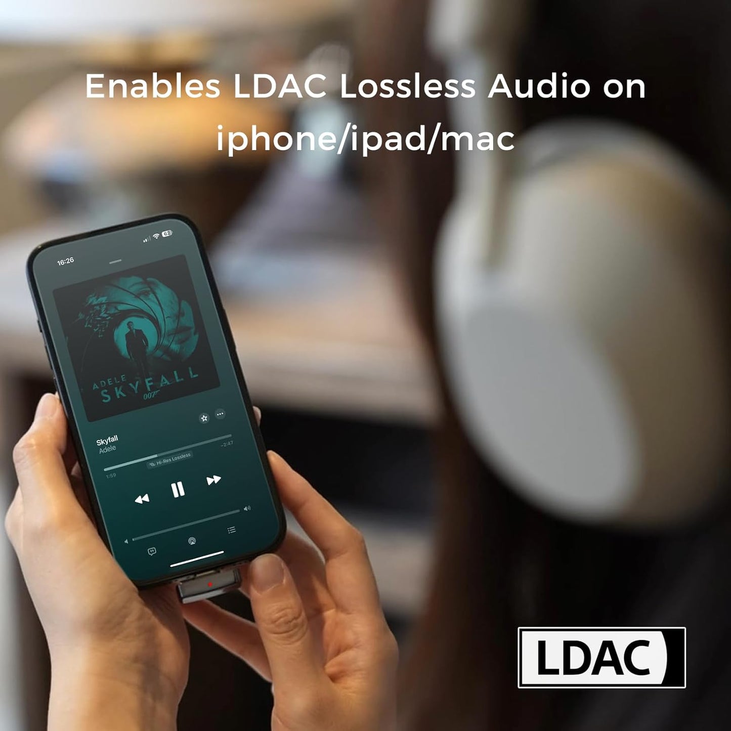 QCC Dongle Pro USB-C Bluetooth Adapter, Bluetooth 5.4 Audio Adapter with LDAC,aptX Lossless&aptX-Adaptive,Low Latency Wireless Lossless Transmitter to Connect Wireless Headphones & Earbuds