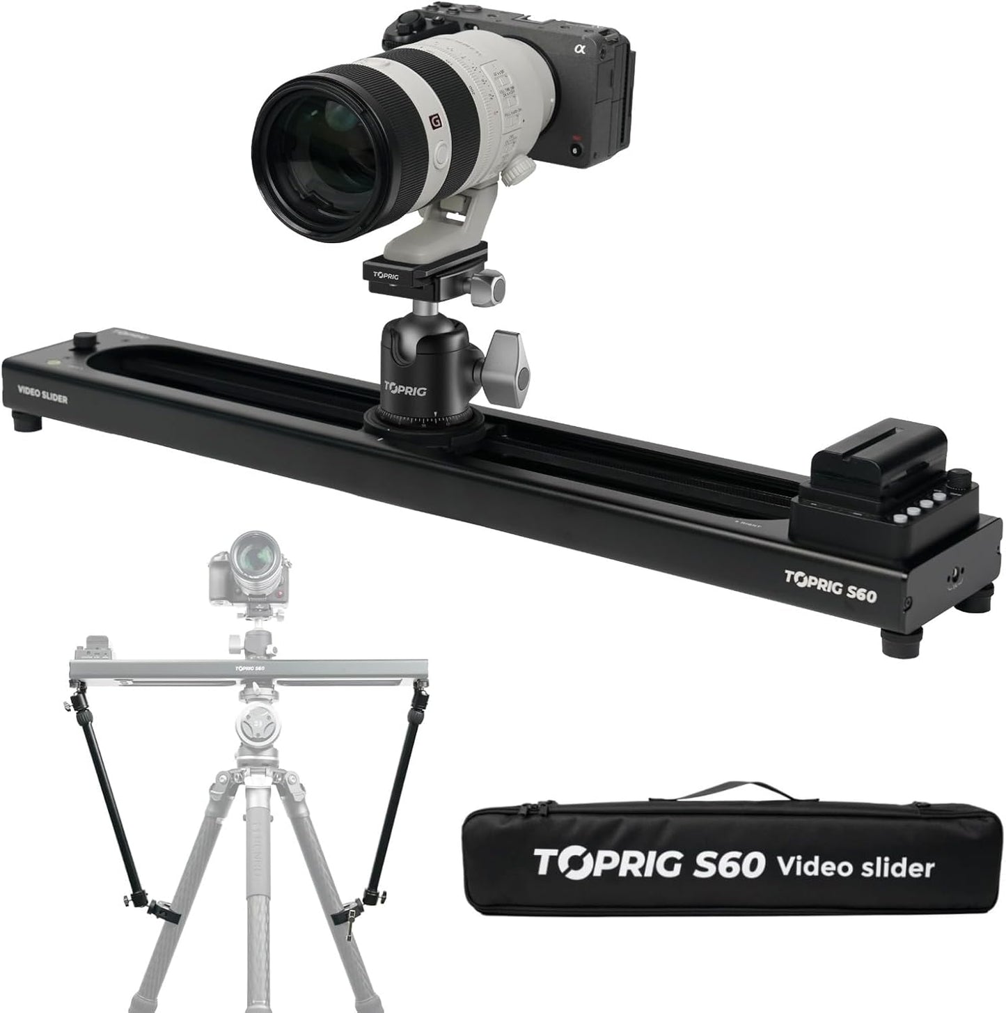 Accsoon Toprig S60 Camera Slider Motorized and Support Arms