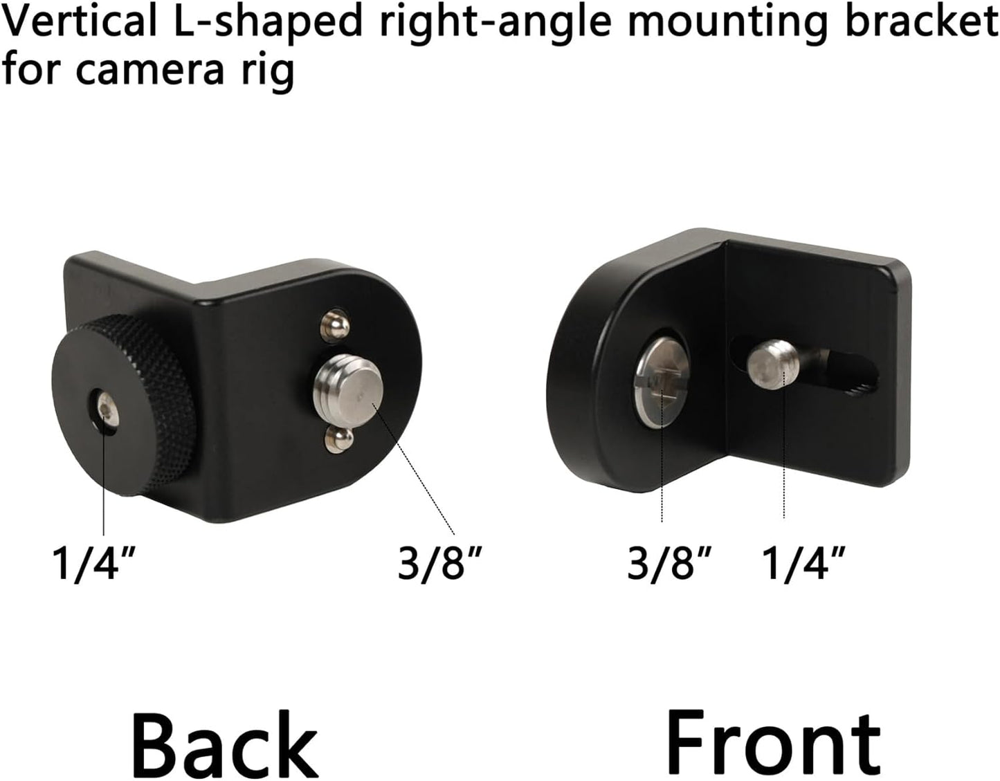 Vertical Mounting Bracket, 1/4" to 3/8" Thread Adapter for Vaxis Teradek Wireless Transmitter ARRI Sony RED Camera Monitor Focus Motor