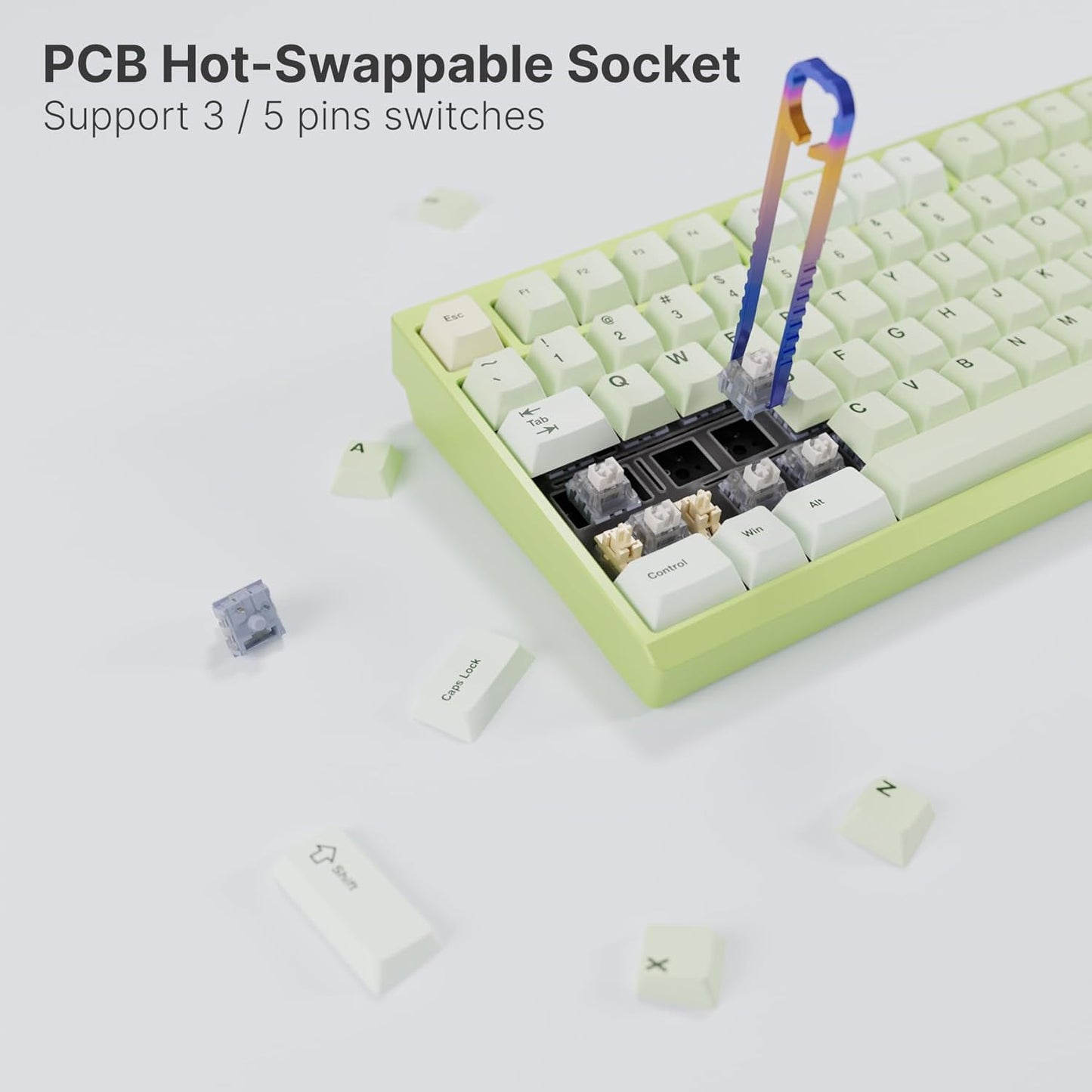 Chilkey ND TKL Aluminum Mechanical Keyboard, 87 Keys Tenkeyless Wireless Gaming Keyboard, Tri-Mode BT5.3/2.4GHz/USB-C PBT Keycaps Hot Swappable Custom Key Board for Windows Laptop Office PC