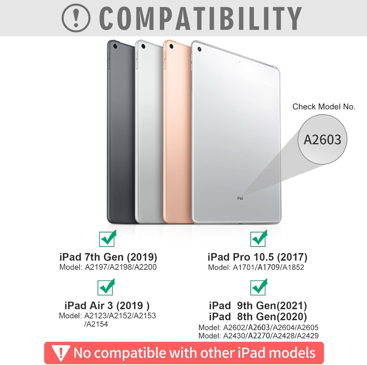 Keyboard Case for iPad 9th/8th/7th Generation 10.2 inch 2021/2020/2019 & ipad Pro 10.5-inch & ipad Air 3 2019-Backlit Detachable keyboard 360° Rotatable Folio Cover with upper pencil holder-(Teal)