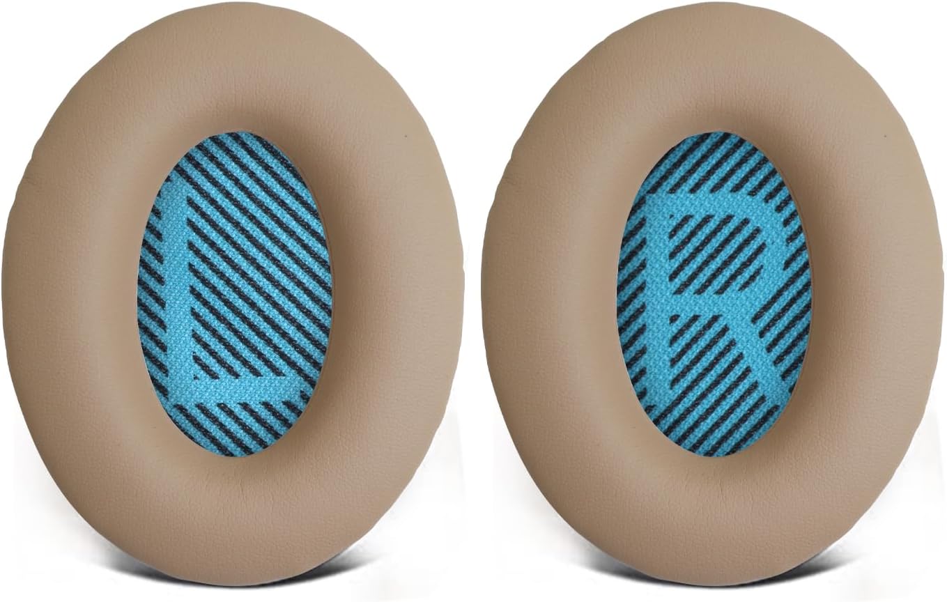 Headphones Replacement Ear Pads,for Bose Quietcomfort QC35 35 ii Ear Pads with Softer Leather, Noise Isolation Foam-Khaki