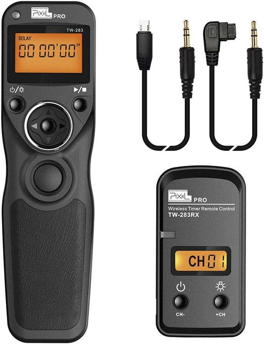 Remote Control Compatible for Sony, Pixel Wireless Shutter Release Cable TW-283 S1/S2 Timer Remote Control Compatible for Sony Alpha A100 A350 A450 A550 A560 A9 A99 A77 A7RII A7