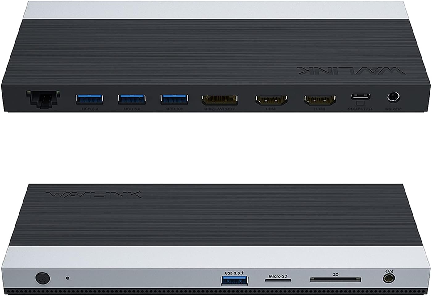 WAVLINK USB C Docking Station with 130W Power Adapter, Triple Display USB Type C to Dual HDMI Dock, 2 HDMI, DisplayPort, 100W PD3.0 Charging for Laptop, Ethernet, 4 USB 3.0, SD/TF Slot, Audio, Black