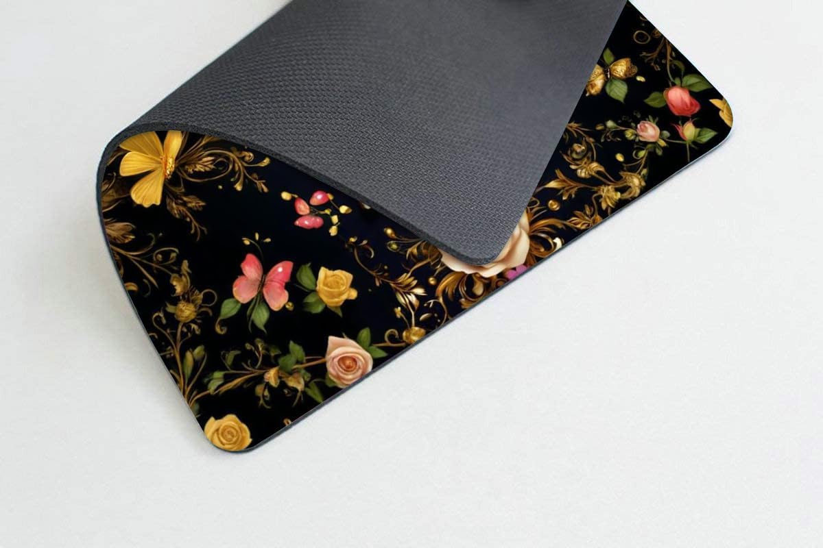 Black Gold Butterfly Mouse pad Customized Mousepad Non-Slip Rubber Base Mouse Pads for Computers Laptop Office Desk Accessories Mouse pad