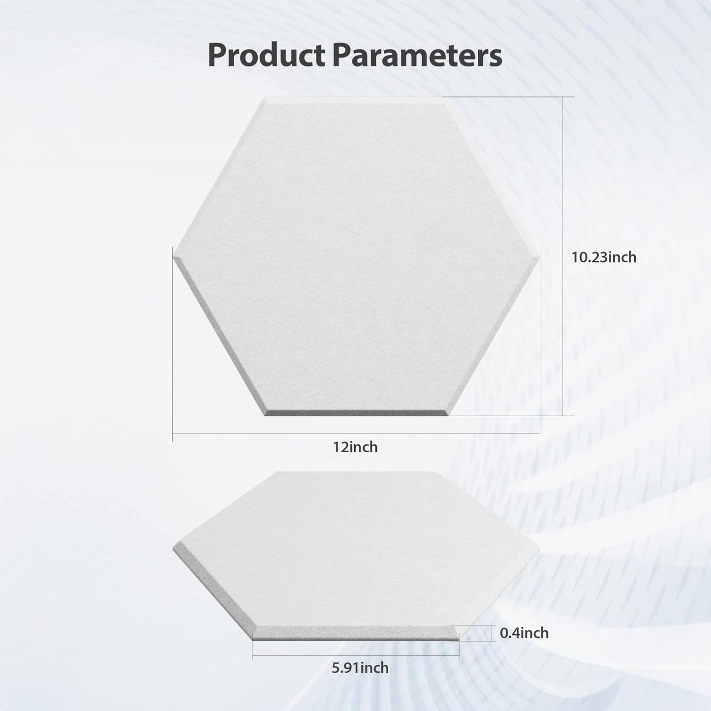 12 Pack Acoustic Panels Self Adhesive Sound Proof Foam, High Density Sound Acoustic Foam Panel, 12X10.23X0.4 Inch Hexagon Wall Panels in Home,Office,Reccording Room,Studio(Snow White)