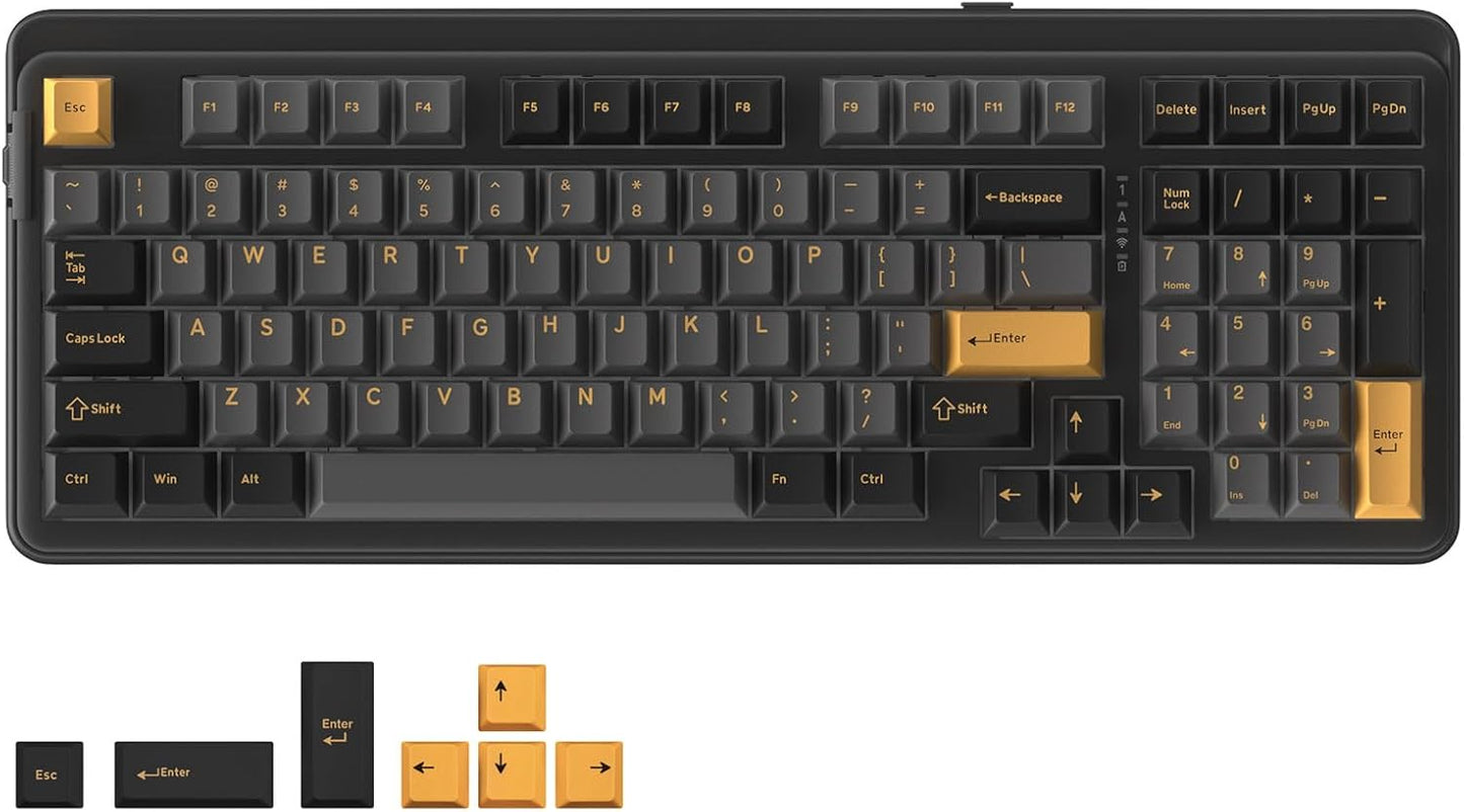 DAREU EK98pro Wireless Mechanical Keyboard,96% Creamy Gaming Keyboard with Number Pad,Tri-Mode BT/2.4GHz/USB-C,Pre-lubed Linear Switches,Gasket Structure,Hot Swappable Custom,Backlit for Win/Mac