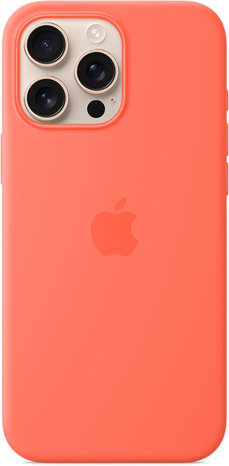 Apple iPhone 16 Pro Max Silicone Case with MagSafe and Camera Control: Lightweight Phone Case, Wireless Charging Compatible, Smooth Matte Finish; Tangerine