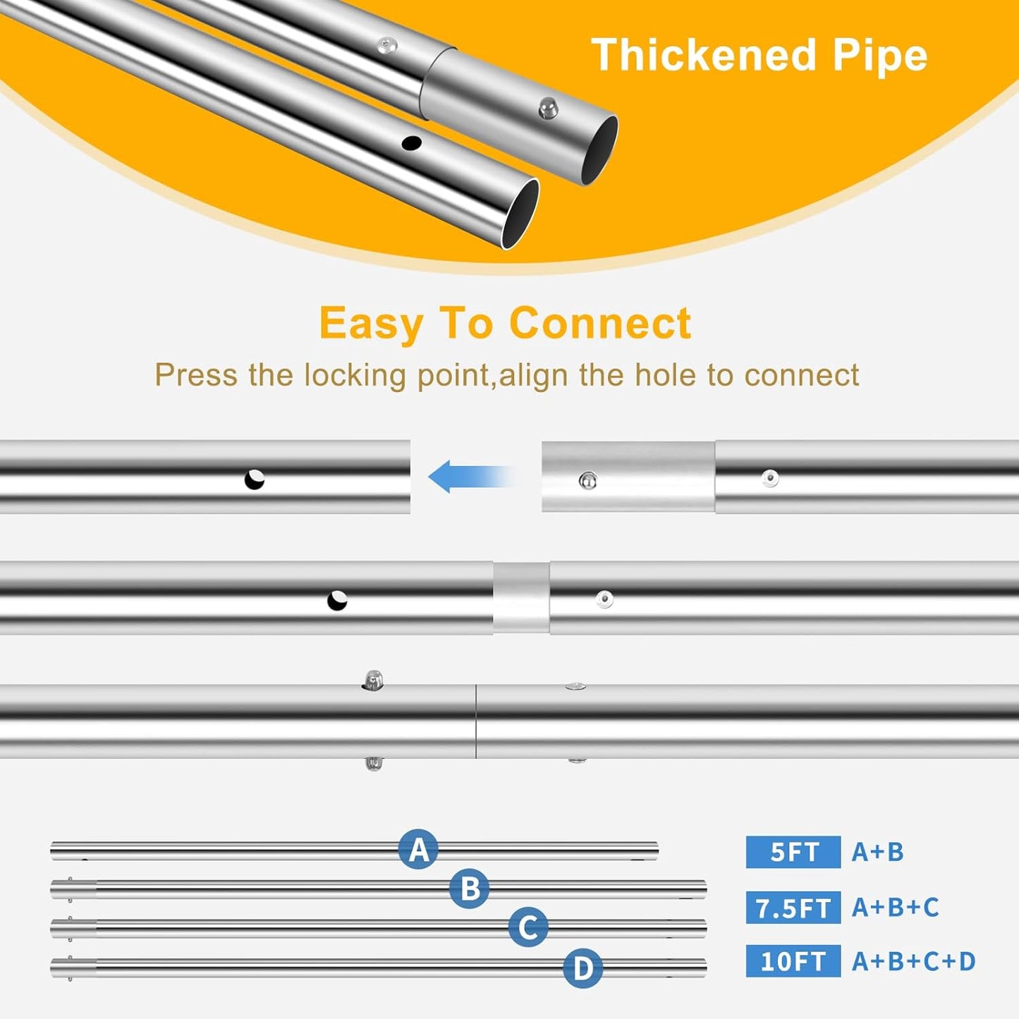 9.2 x 10 Ft Stainless Steel Backdrop Stand Heavy Duty, MSKIRA Adjustable Backdrop Stand Background Support System Kit for Photography, Parties, or Weddings with Clamps, Carry Bag