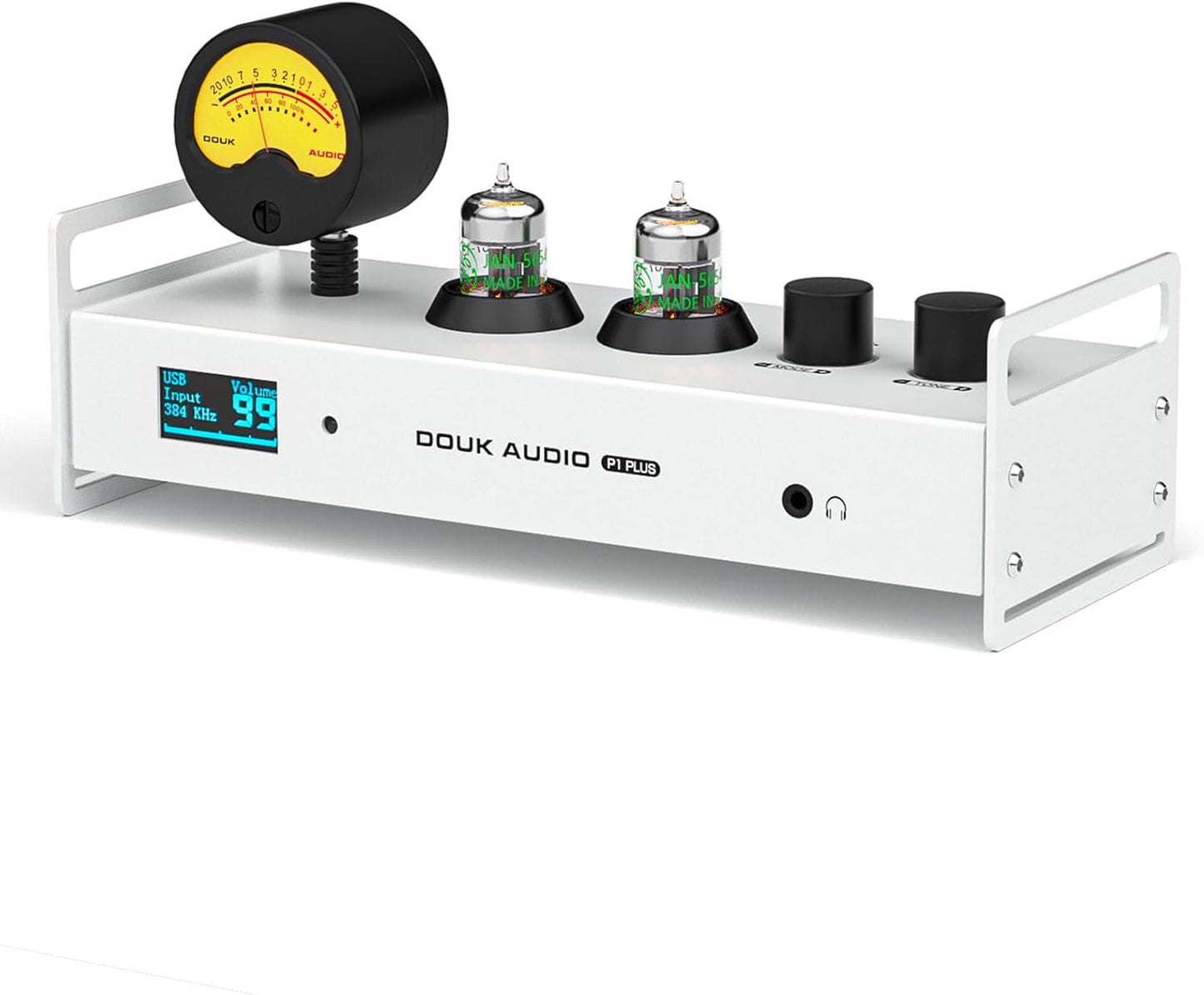 Douk Audio 2 Channel Bluetooth Vacuum Tube Preamp, Hi-Fi Headphone Amp, USB DAC PC Sound Card, Wireless Receiver Audio Preamplifier with VU Meter, Optical, Coaxial, APTX, LDAC, DSD256, Remote Control