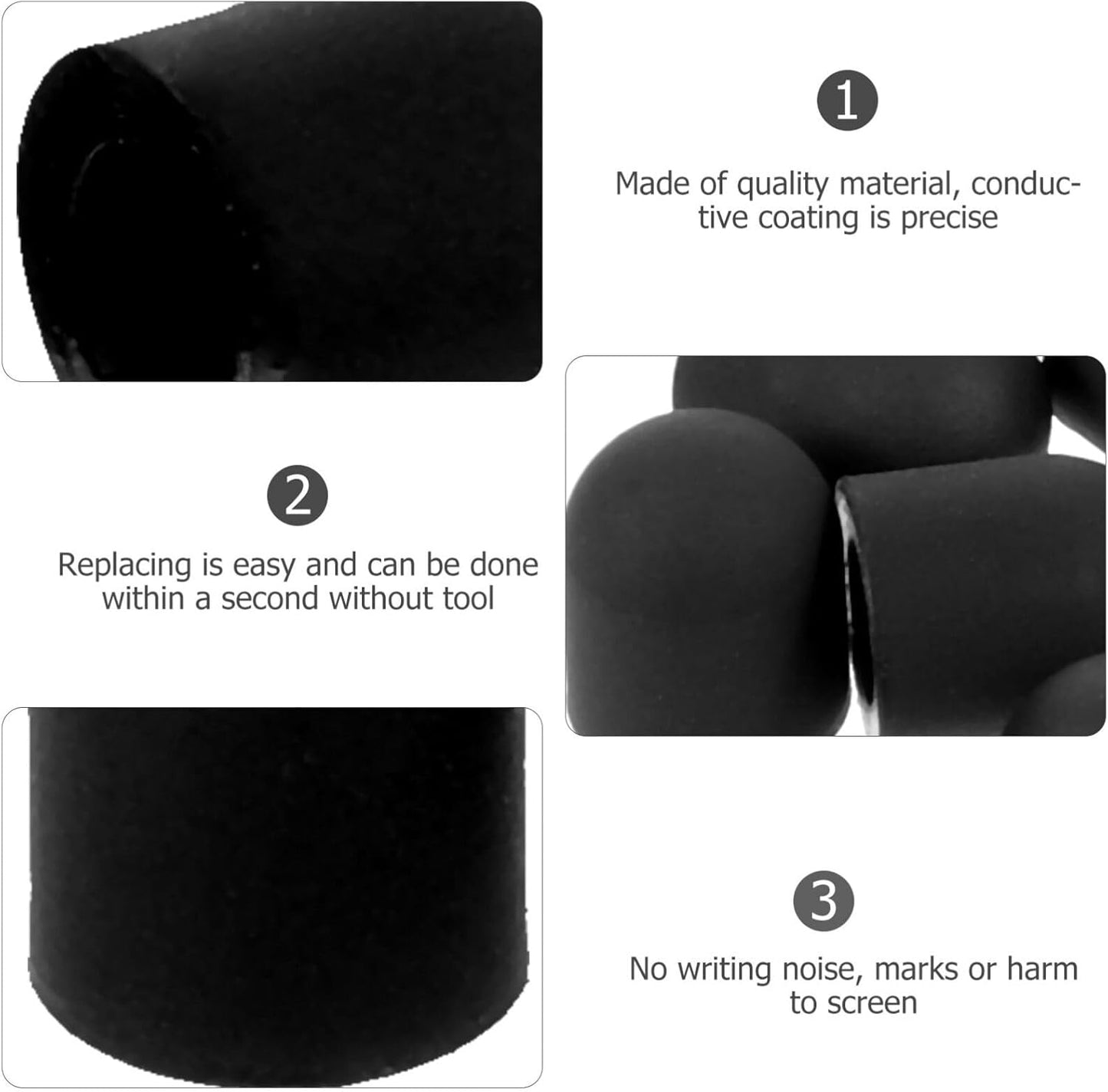 15Pcs Replacement Stylus Tips for No Touch Door Opener Tools Capacitive Silicone Rubber Stylus Tips Touch Screen Pens Tips