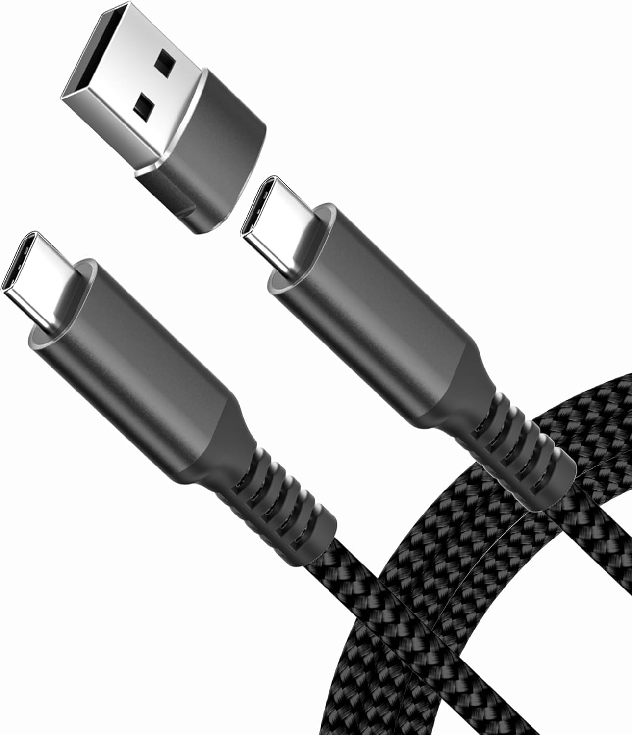 Elebase USB Type C to C 100W Cable 10FT with USB Adapter,Fast Charging PD Charger Cord for iPhone 16 15 Pro Max Plus,Samsung Galaxy S23 S24,Car Play,MacBook Mac,iPad 9 10,Z Flip Fold 4 5,Ultra,A53 A54