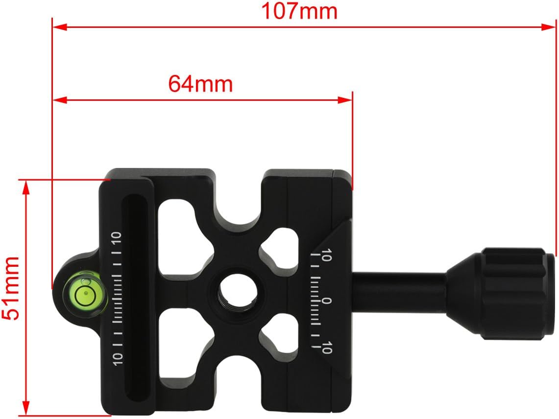 Haoge CP-MAS Screw Knob Clamp Adapter Mount for Quick Release QR Plate Camera Tripod Ballhead Monopod Ball Head Fit Arca Swiss and Manfrotto 200PL-14 RC2 Plate
