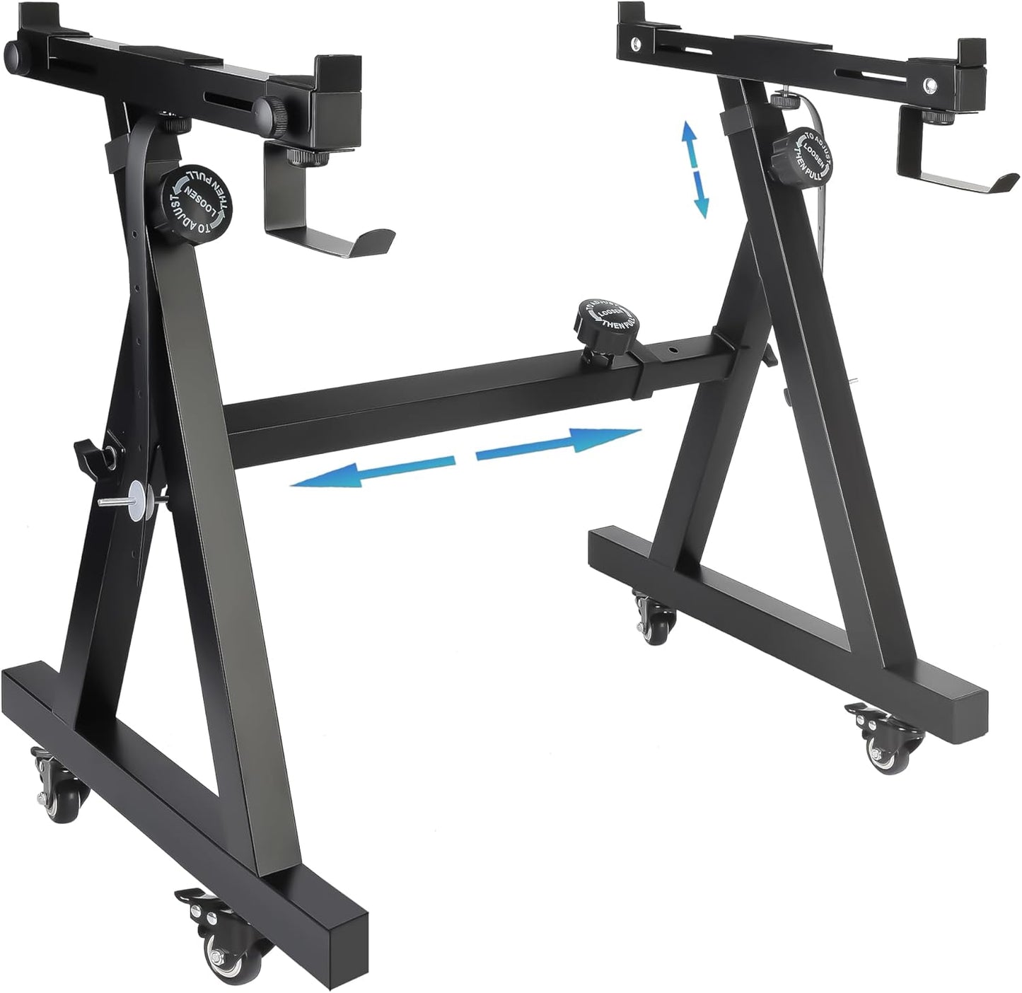 Keyboard Stand Piano w/ Wheels Duty Piano Stand Z Style Adjustable Keyboard Stand Keyboard Holder Piano Keyboard Stand - Sturdy Rolling Musical Keyboard Stand Fits 54, 61 And 88 Keys Electric Keyboards Digital Pianos