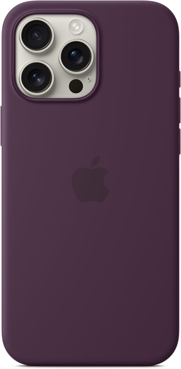 Apple iPhone 16 Pro Max Silicone Case with MagSafe and Camera Control: Lightweight Phone Case, Wireless Charging Compatible, Smooth Matte Finish; Plum