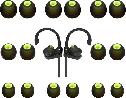 Earbud Tips Ear Bud Tips Soft Anti Slip Washable and Reusable Silicone Replacement Earbud Tips Fit Most in-Ear Earbuds(Inner Hole 3.8mm -5.1mm) 18pcs S M L