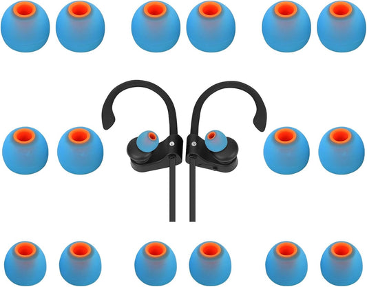 Earbud Tips Ear Bud Tips Soft Anti Slip Washable and Reusable Silicone Replacement Earbud Tips Fit Most in-Ear Earbuds(Inner Hole 3.8mm -5.1mm) 18pcs S M L