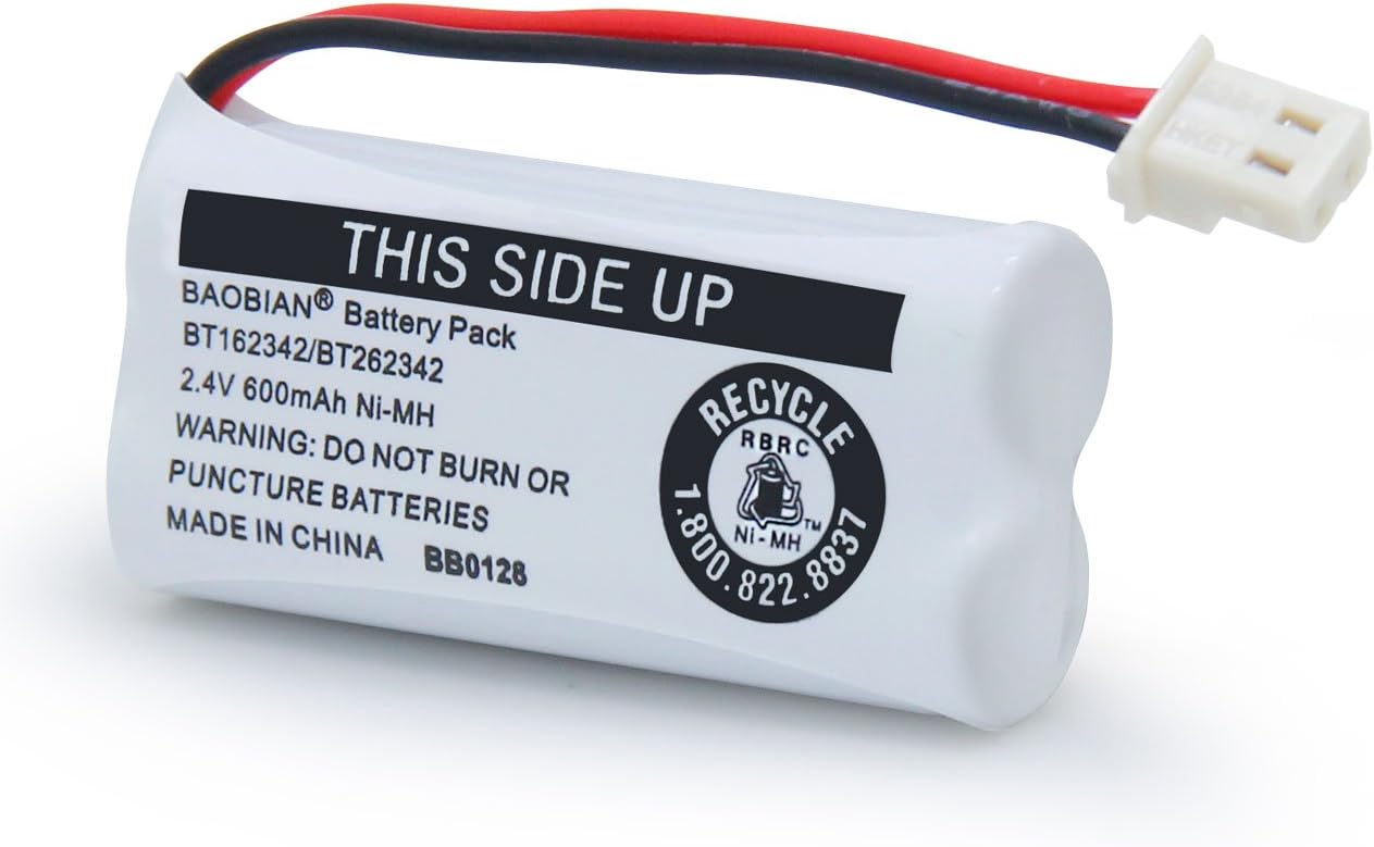 BT162342 BT262342 Battery Compatible with for BT183342 BT283342 BT166342 BT266342 VTech CS6114 CS6419 CS6719 at&T EL52300 CL80111 Cordless Phone(Pack of 4)(Pack 0f 4)