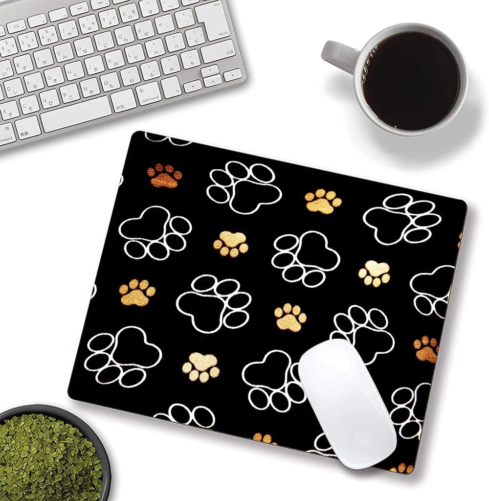 Hokafenle Mouse Pad, Cute Dog Paw Mouse Pad Design, Mouse Mat Square Waterproof Mousepad Non-Slip Rubber Base Computer Mouse Pads for Office Home Laptop