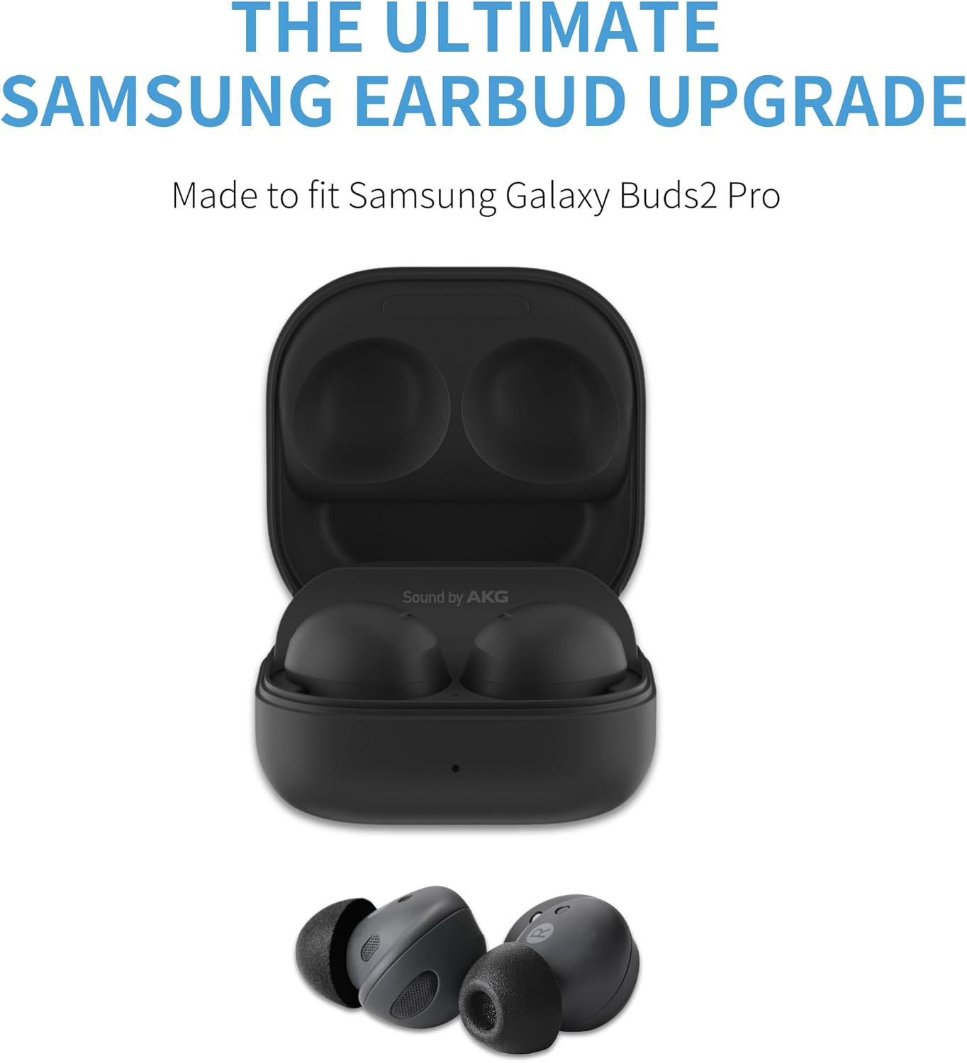 Comply TrueGrip | Premium Memory Foam Replacement Earbud Tips for Samsung Galaxy Buds2 Pro | Enhanced Comfort, Secure Fit, Superior Noise Isolation, Cleaning Tool | Black, Large (3 Pairs)