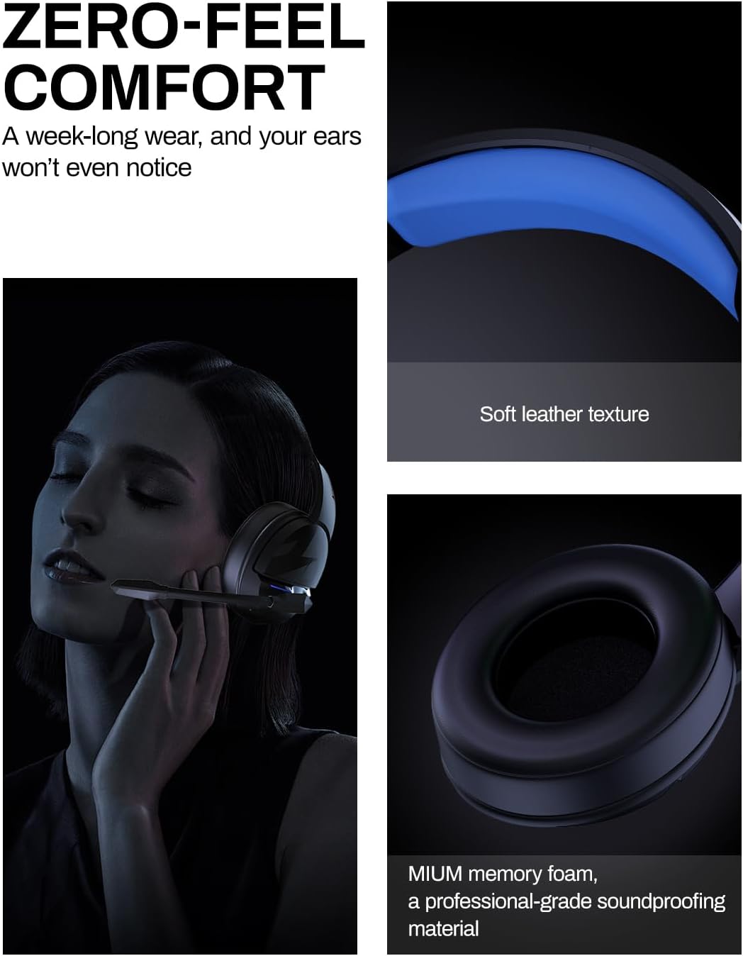 Acer 2.4GHz Flex Wireless Gaming Headset | Non-Stop 100H Battery | Dynamic 50mm Drivers | Clear Voice Mic | Bluetooth5.3, 3.5mm | Gaming Headphones for PC, PS4, PS5