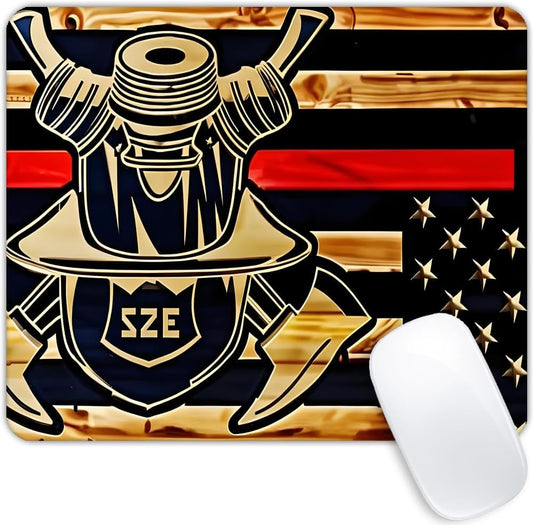 Firefighter American Flag 001 Mouse pad Customized Mousepad Non-Slip Rubber Base Mouse Pads for Computers Laptop Office Desk Accessories Mouse pad