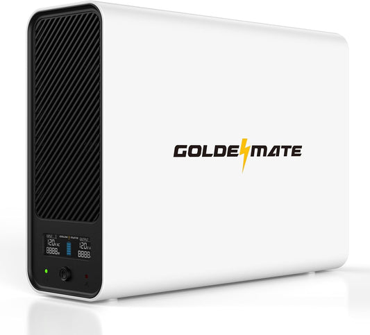GOLDENMATE 1000VA/800W Lithium UPS Battery Backup and Surge Protector, Sinewave UPS System with LiFePO4 Battery(230.4 Wh), 2025 Upgraded Pro Ver. with Communication Port, 8 Outlets, LCD Display, White