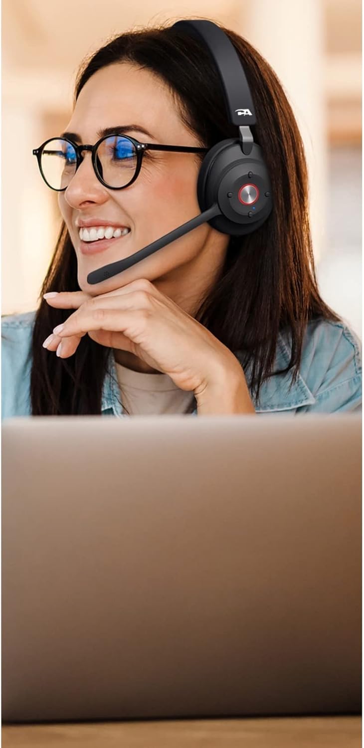 CA Essential Bluetooth Headset (HS-2000BT) – Professional Wireless Headset Optimized for UC Platforms, ANC & ENC technology Ensure Quality Audio for Calls & Music, Earcup Controls, Comfortable