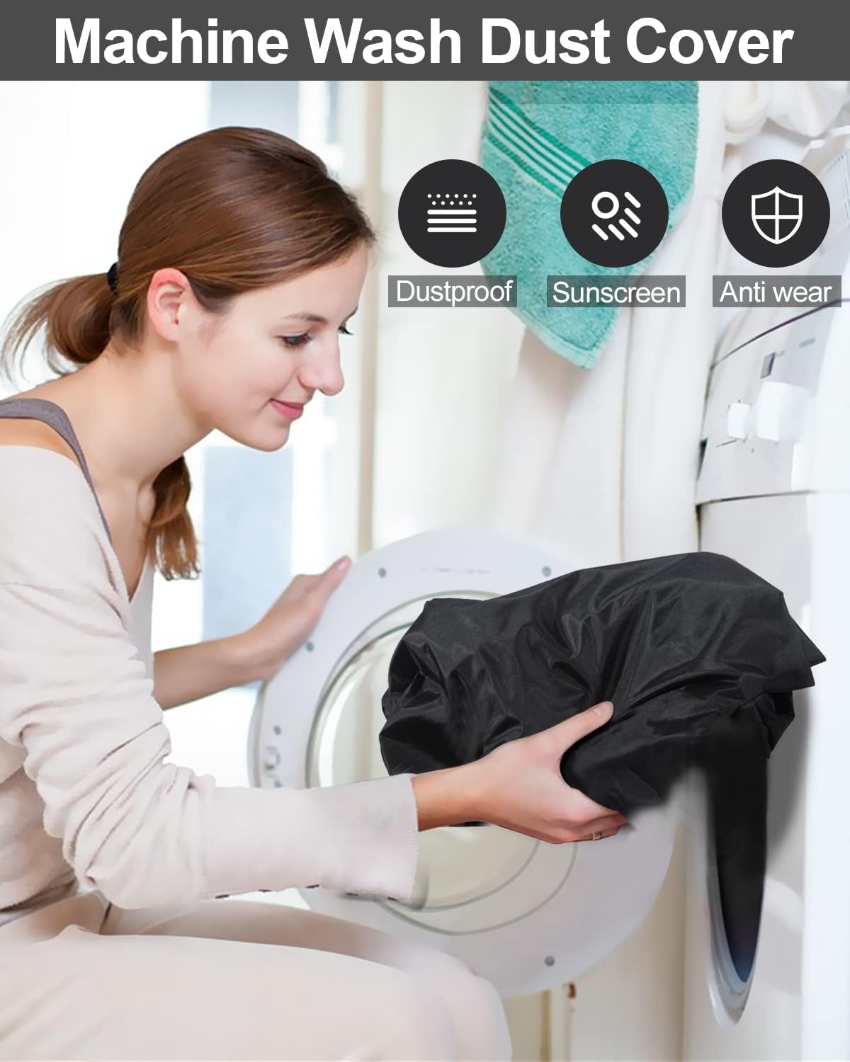 Elastic Lock Music Keyboard Dust Protector Cover - Water Proof, Stretchy, Full for Digital Pianos, Full Cover Elastic Lock Music Protector Case (88 Keys, Black)