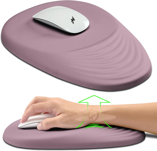 Hokafenle Ergonomic Mouse Pad Wrist Support, Terraced Slope Carpal Tunnel Wrist Pad for Mouse with Unibody Memory Foam, Wrist Rest Pain Relief Mousepad (Pale Purple, 11.8x7.9 in)