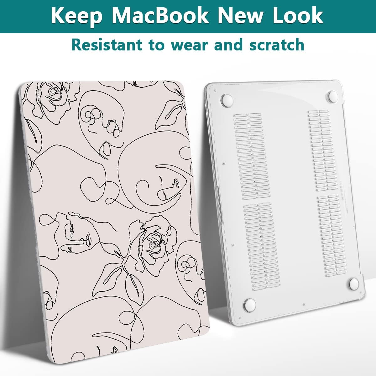 Teryeefi for MacBook Air 13 inch Case 2021 2020 2019 2018 A2337 M1 A2179 A1932, Plastic Hard Shell Case & Keyboard Cover & Screen Protector for Mac Air 13.3 Retina with Touch ID, Abstract Face