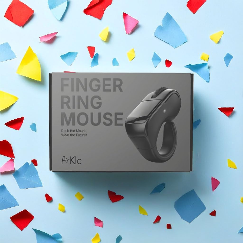 AirKlc Finger Ring Mouse, Bluetooth Touchpad, Cursor Control, Video Scroll, Compatible with PC, Laptop, Mobile, Tablet
