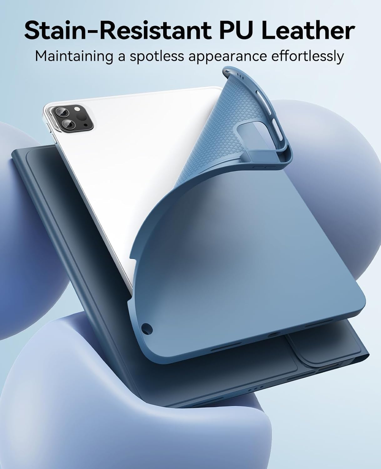 GreenLaw Keyboard Case for iPad Air 11-inch (M3/M2) 2025/2024 & Air 4th/5th Gen & iPad Pro 11 inch (1st/2nd/3rd/4th Gen), Smart Touchpad, 7-Color Backlit, Stain Resistant Cover, Navy Blue