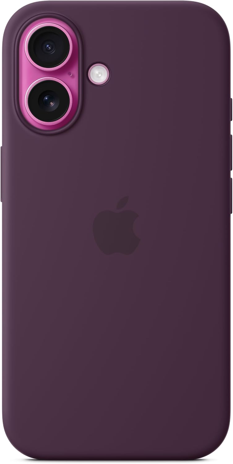 Apple iPhone 16 Silicone Case with MagSafe and Camera Control: Lightweight Phone Case, Wireless Charging Compatible, Smooth Matte Finish; Plum