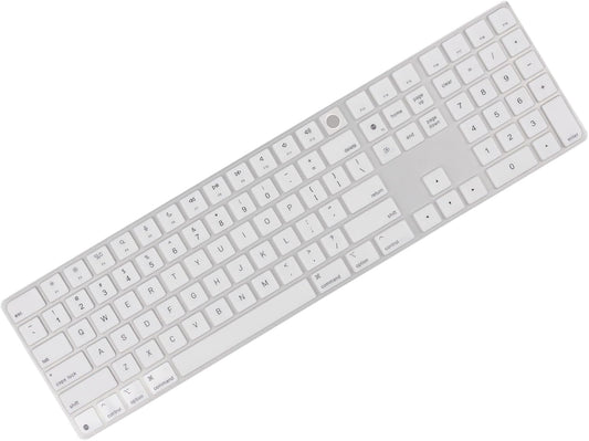 Allinside White Keyboard Cover for 2024 Mac Magic Keyboard with Touch ID and Numeric Keypad A3119 US Layout
