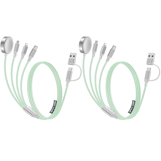 2 Pack Charging Cable for Apple Watch Charger/Samsung/iPhone Charger,Car/Office/Camping/Travel Essentials,Type C Cable Cord for iWatch Ultra/10-2/iPhone 16-11/Samsung S25-S20,iPad,airPods-Green