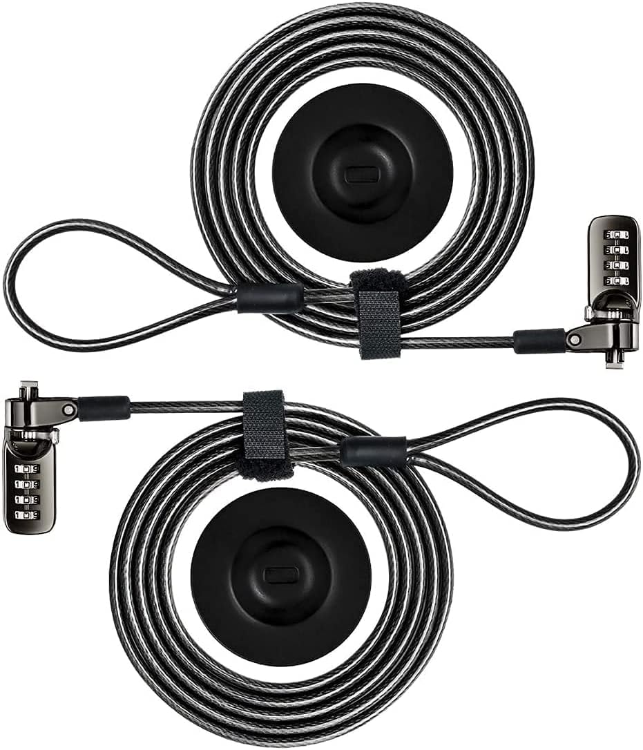 I3C Laptop Cable Lock 4 Digital Combination Lock Security Computer Cable Lock Anti Theft Combination Lock Compatible for Tablet Laptop (2 Packs)