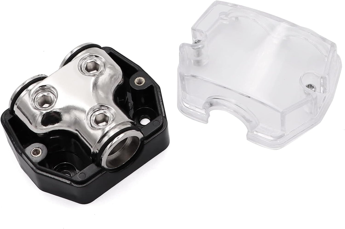 2 Way Power Distribution Block 1x 0 GA in 2X 0 GA Out Circuit Protector Distribution Connecting Blocks for Car Audio Splitter,2Pcs