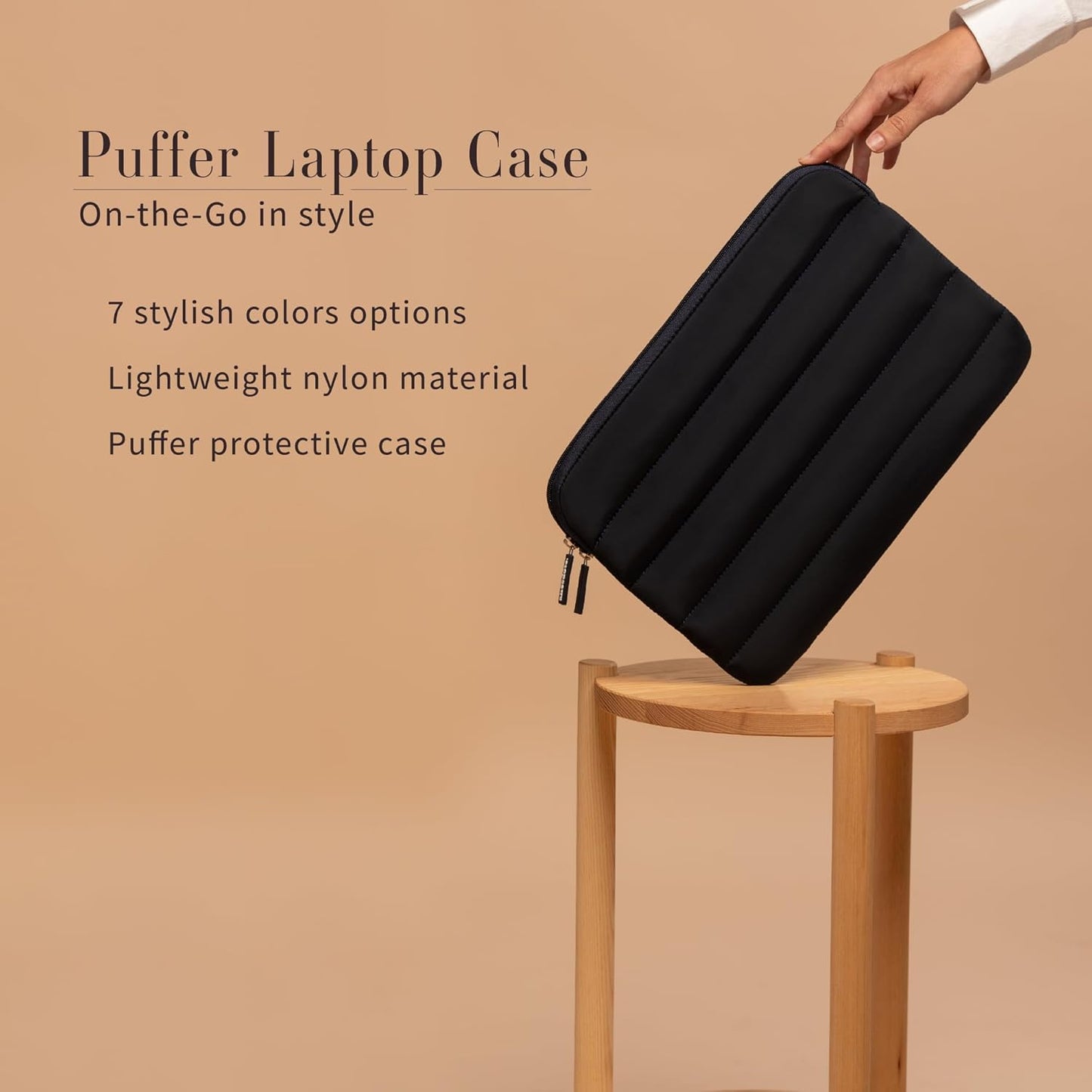 ANECDOTE Laptop Case 13-14 Inch – A Perfect Laptop Sleeve That is Compatible with MacBook Air/Pro and iPad Pro 12.9 – Fits in Your Bag, Made of 100% Nylon with Aesthetic Design (Black)