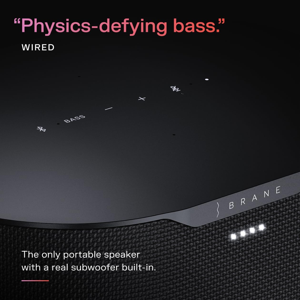 Brane Audio Brane X Smart Speaker, Portable Wireless Bluetooth Speaker, Internal RAD Subwoofer, 12 Hrs Playback, Waterproof IP57