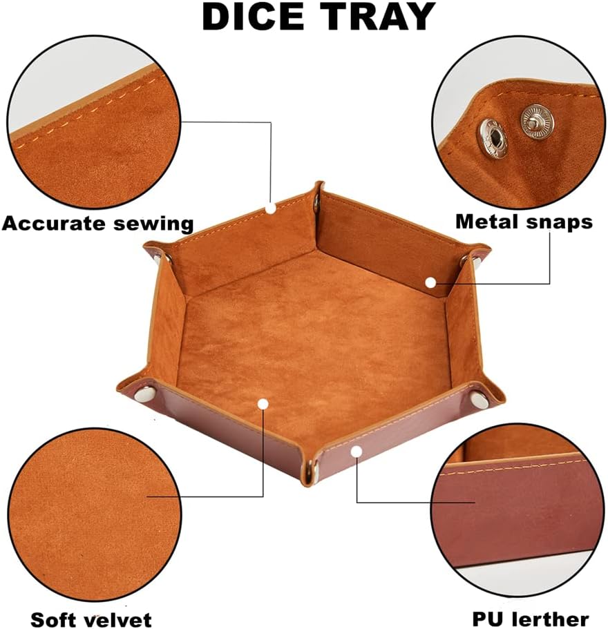 DND Dice Set 42 Pcs Polyhedral Dungeons and Dragons Rolling Dice for D&D RPG MTG Table Games Dice Bulk with Colorful Drawstring Bags and Dice Tray (Single)