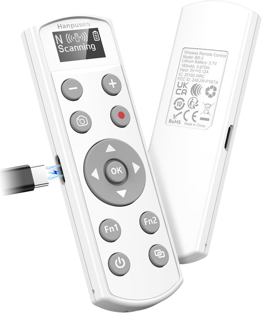 Hanpusen Rechargeable Camera Remote Control - Wireless Shutter Release with OLED Screen Compatible with Nikon Z6lll, Z30, Z50, Z50ll, Zfc, Zf,Z6II,Z7II,B600,P1000,P950；Replaces ML-L7