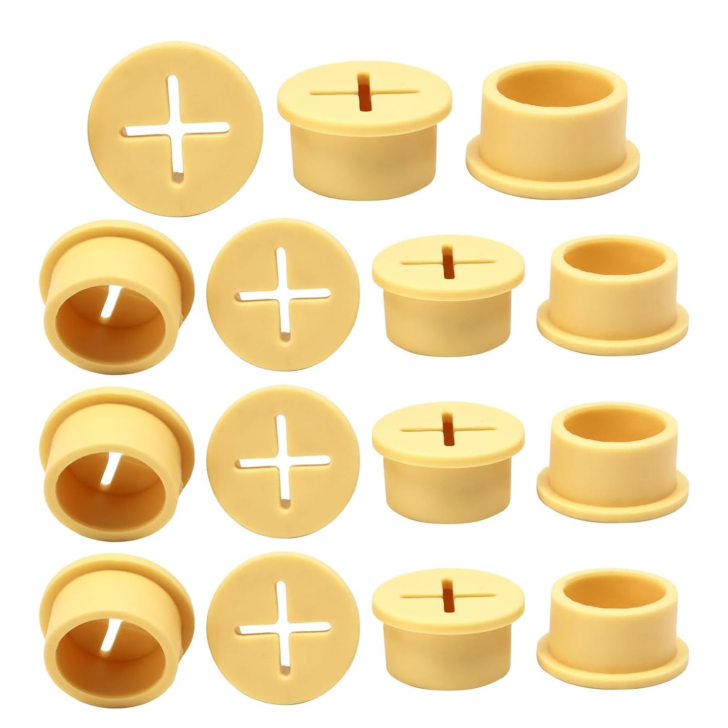 Desk Grommet, 3/4 in 20 mm Silicone Rubber Grommets, Yellow Desk Hole Cover for Cables, Flexible Wall Cord Pass Through Grommet for Office Table Computer Home Furniture Wire Organizer-15 Pcs